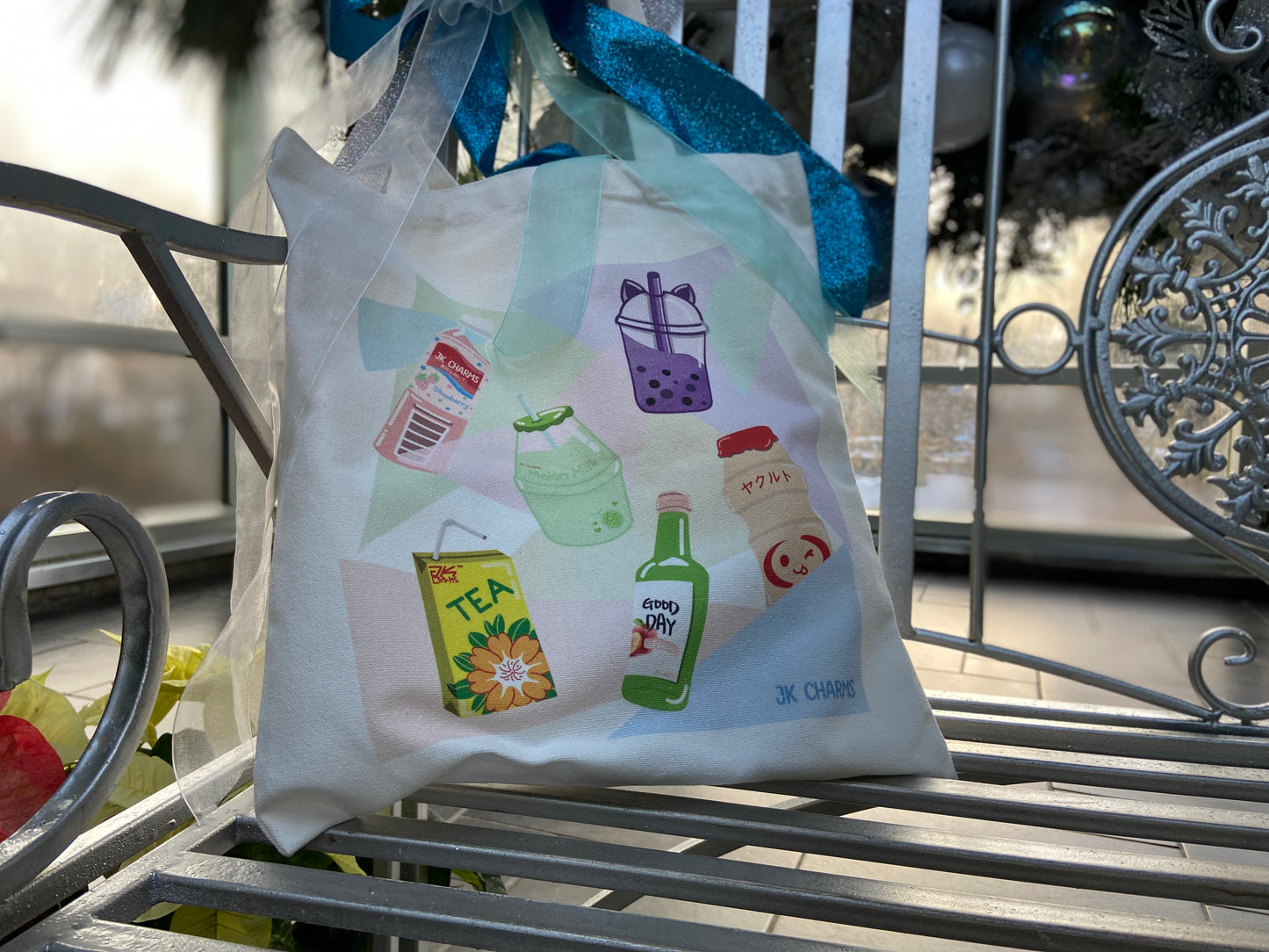 Asian Drinks Cute Reusable Canvas Tote Shopping Bag