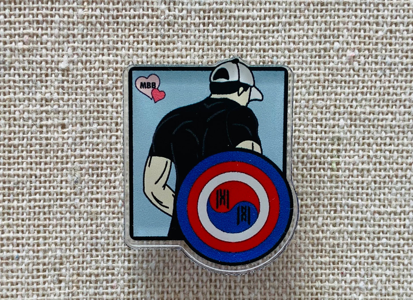 Monsta X Wonho Captain Korea Acrylic Pin